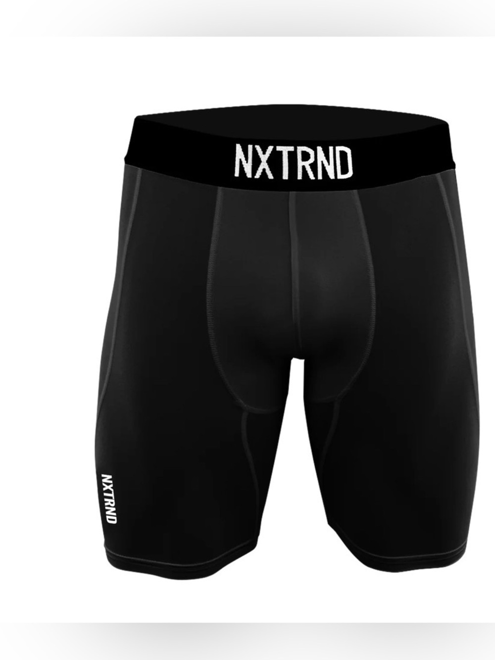 N X T R N D Men's Black Athletic Compression Shorts